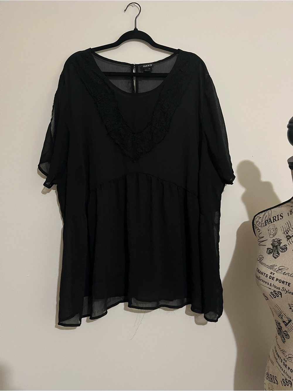 Sheer Black Lace Top Torrid 3x 4x 5x